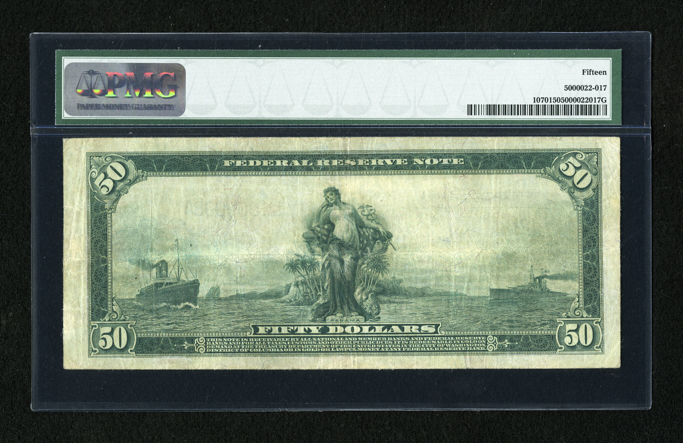 image for: Fr. 1070 $50 1914 Federal Reserve Note PMG Choice Fine 15....