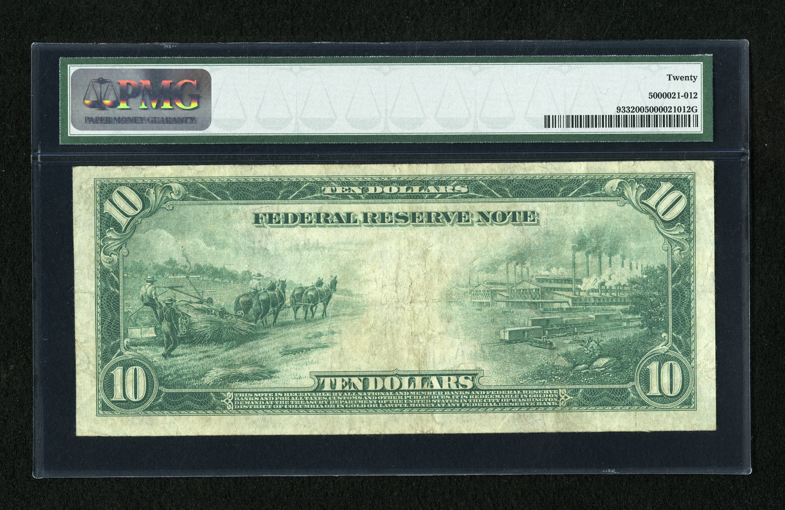 image for: Fr. 933 $10 1914 Federal Reserve Note PMG Very Fine 20....