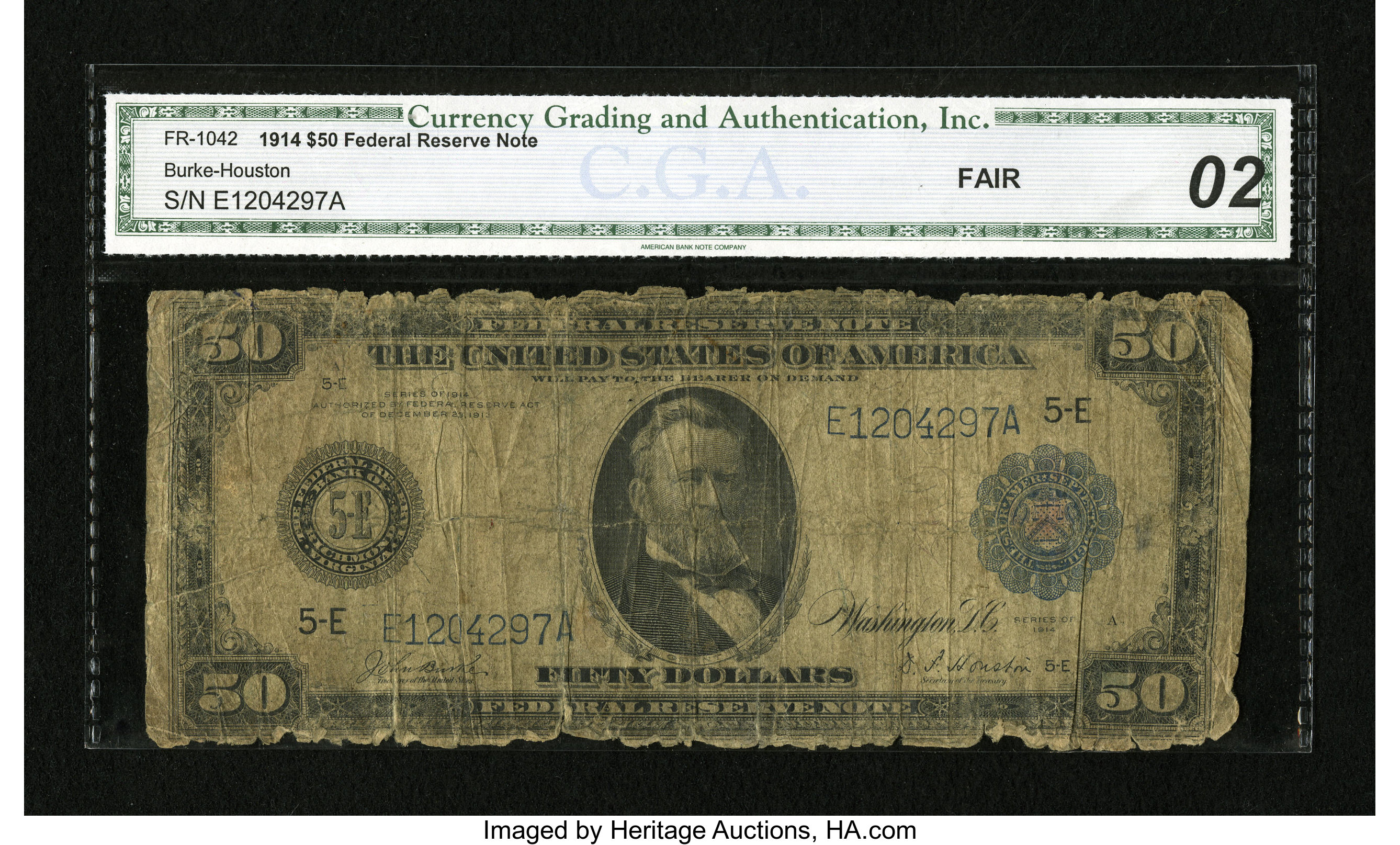 image for: Fr. 1042 $50 1914 Federal Reserve Note CGA Fair 02....