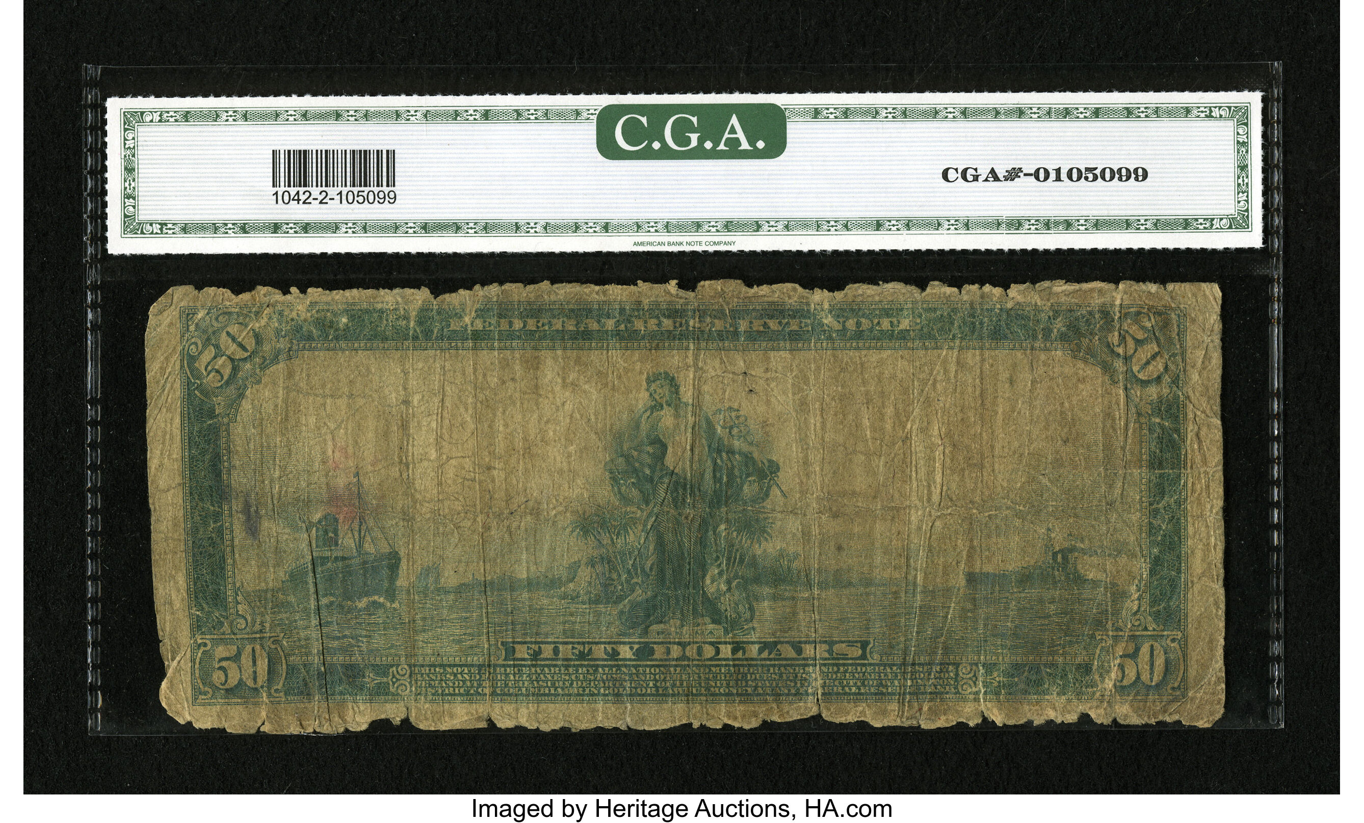 image for: Fr. 1042 $50 1914 Federal Reserve Note CGA Fair 02....