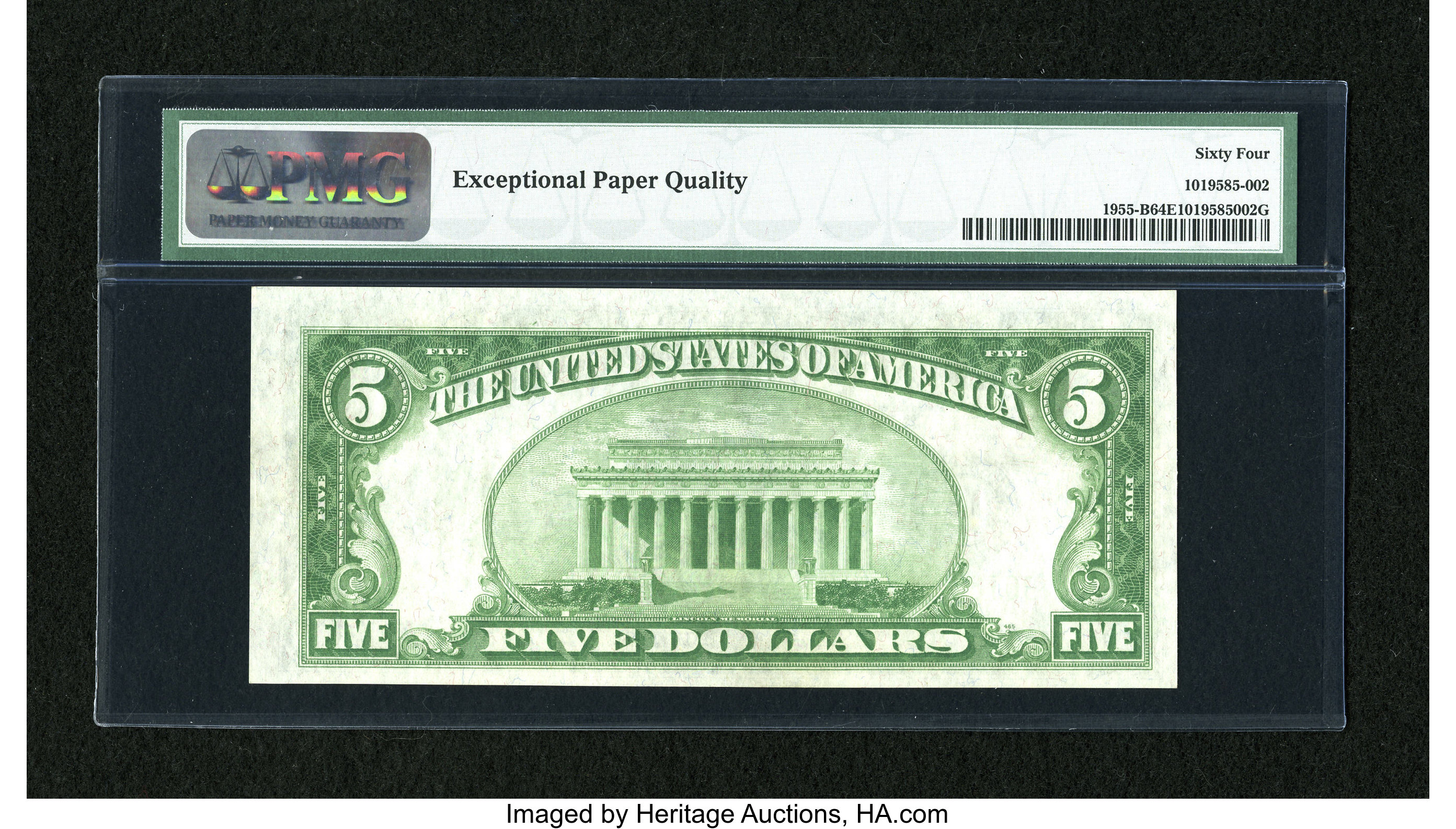 image for: Fr. 1955-B $5 1934 LGS Federal Reserve Note. PMG Choice Uncirculated 64 EPQ....