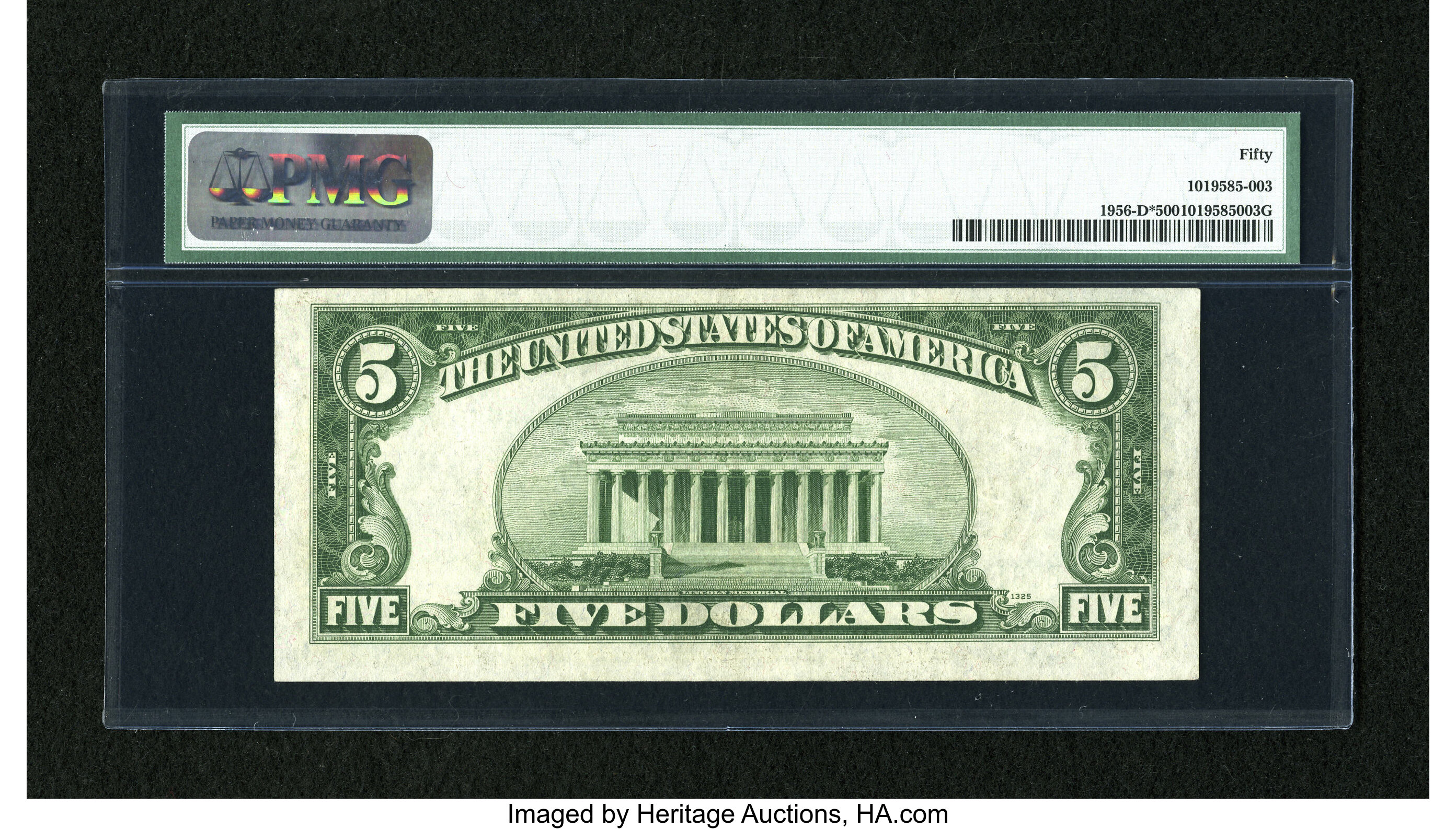 image for: Fr. 1956-D* $5 1934 Mule Federal Reserve Note. PMG About Uncirculated 50....