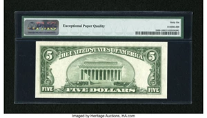 image for: Fr. 1960-L $5 1934D Federal Reserve Note. PMG Gem Uncirculated 66 EPQ....