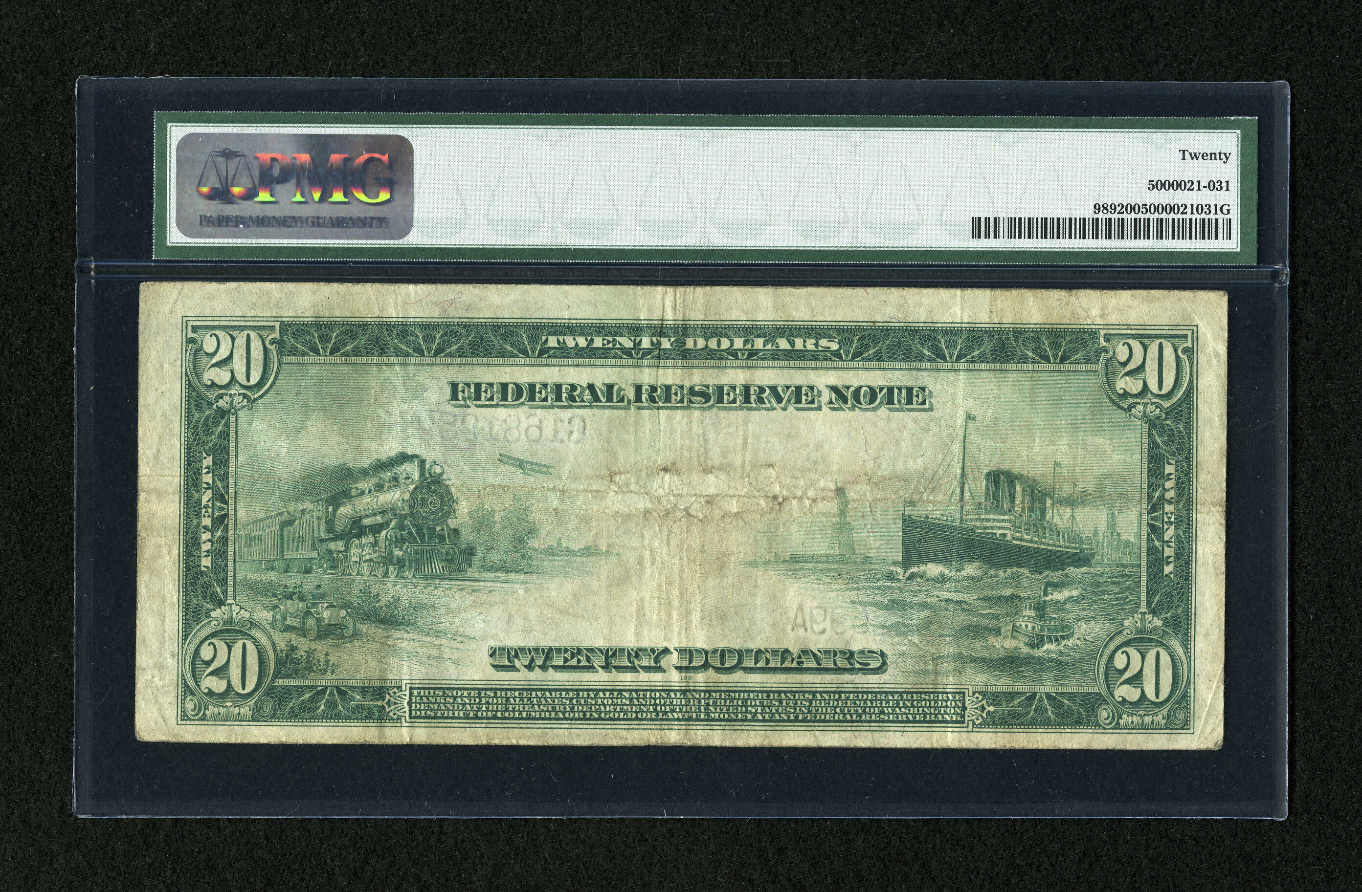 image for: Fr. 989 $20 1914 Federal Reserve Note PMG Very Fine 20....