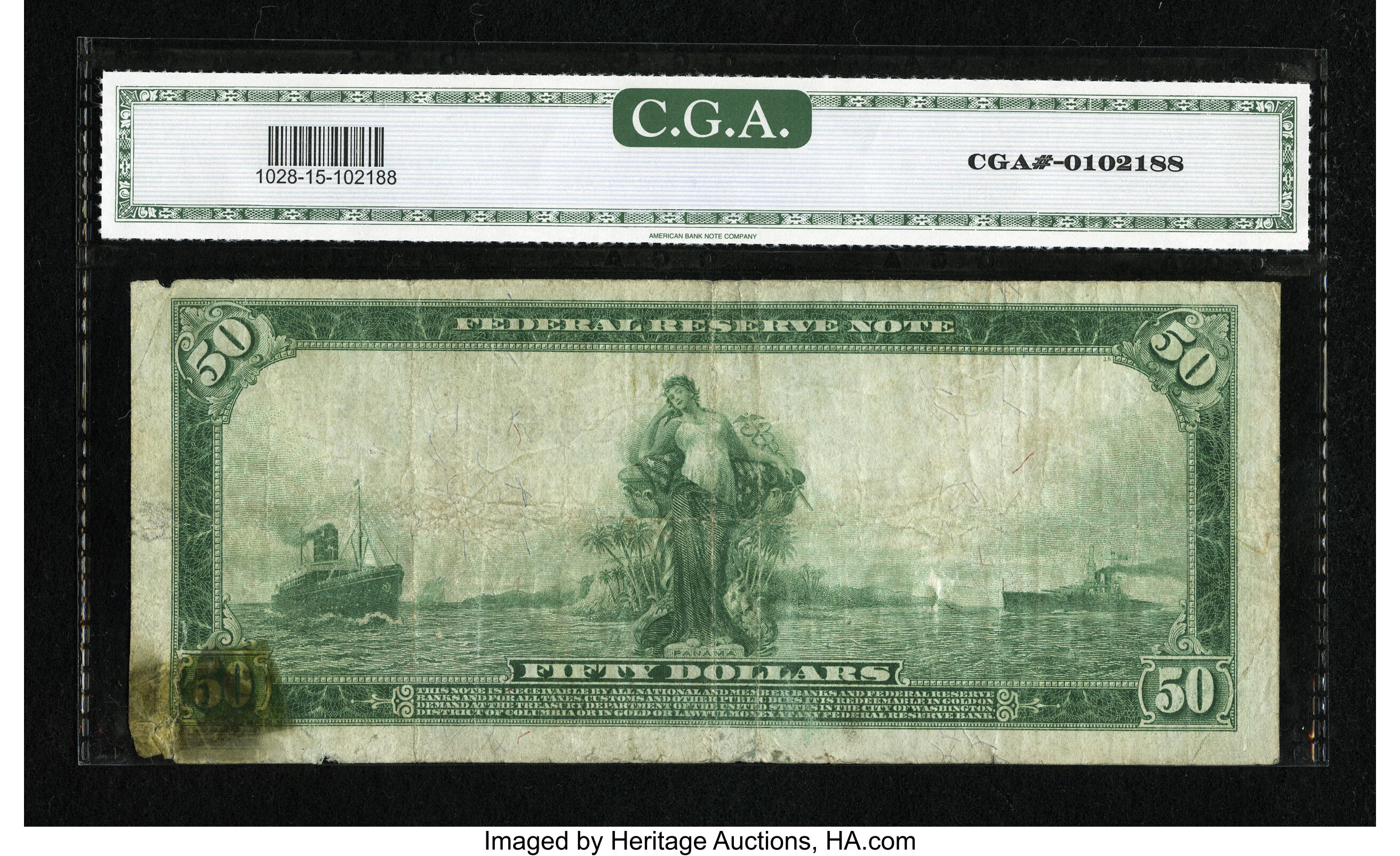 image for: Fr. 1028 $50 1914 Federal Reserve Note CGA Fine 15....