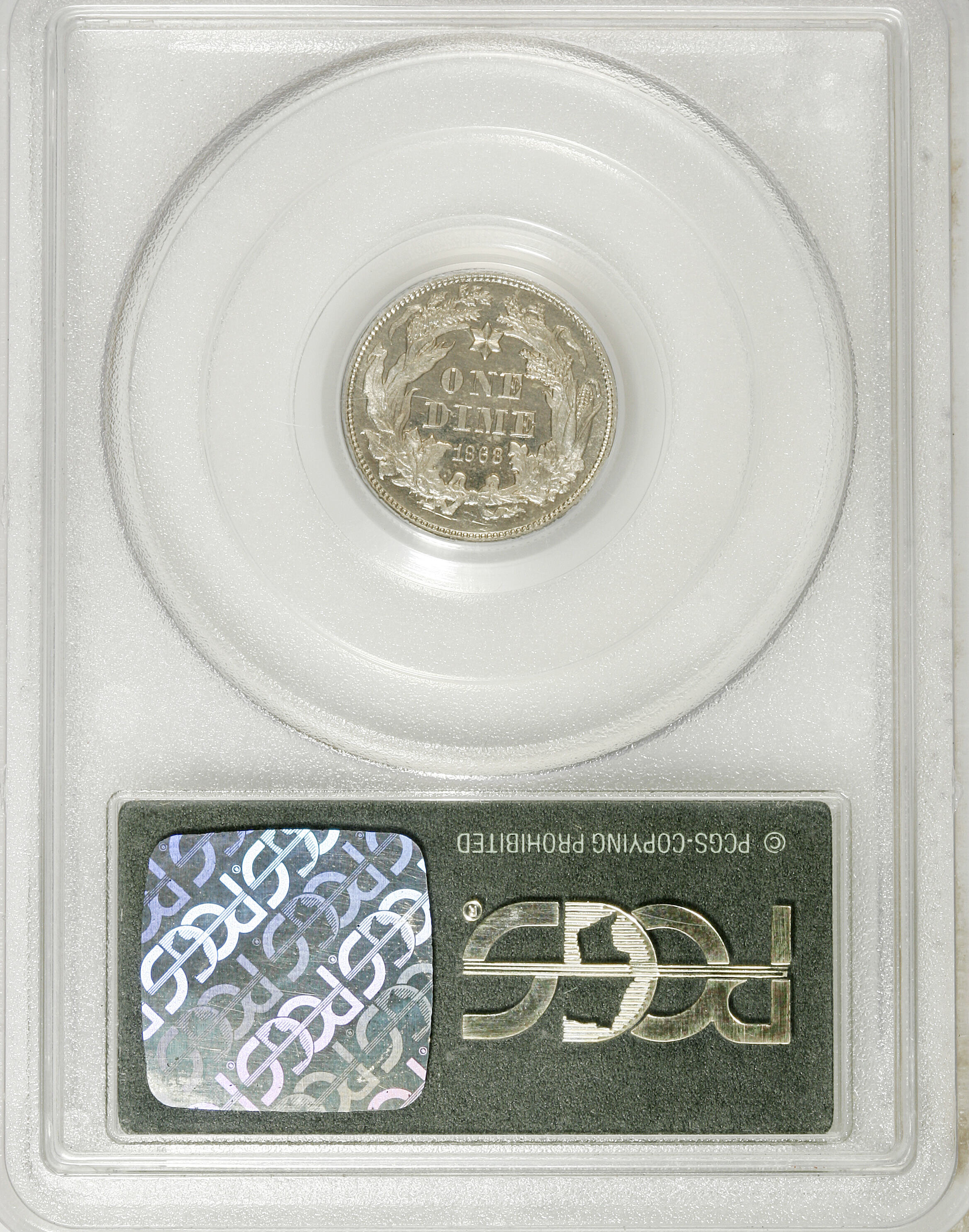 image for: 1868 10C Ten Cents, Judd-641, Pollock-713, Low R.7, PR65 PCGS....