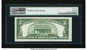 image for: Fr. 1956-C $5 1934 Mule Federal Reserve Note. PMG Choice Uncirculated 64 EPQ....