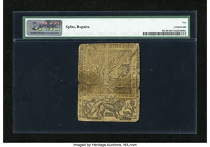 image for: Delaware June 1, 1759 20s PMG Very Good 10 Net....