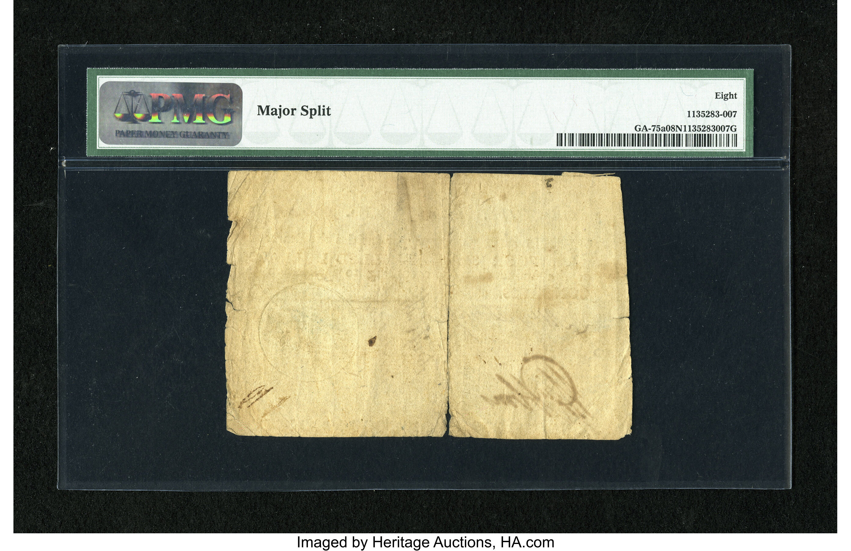 image for: Georgia 1776 $4 Blue Seal PMG Very Good 8 Net....