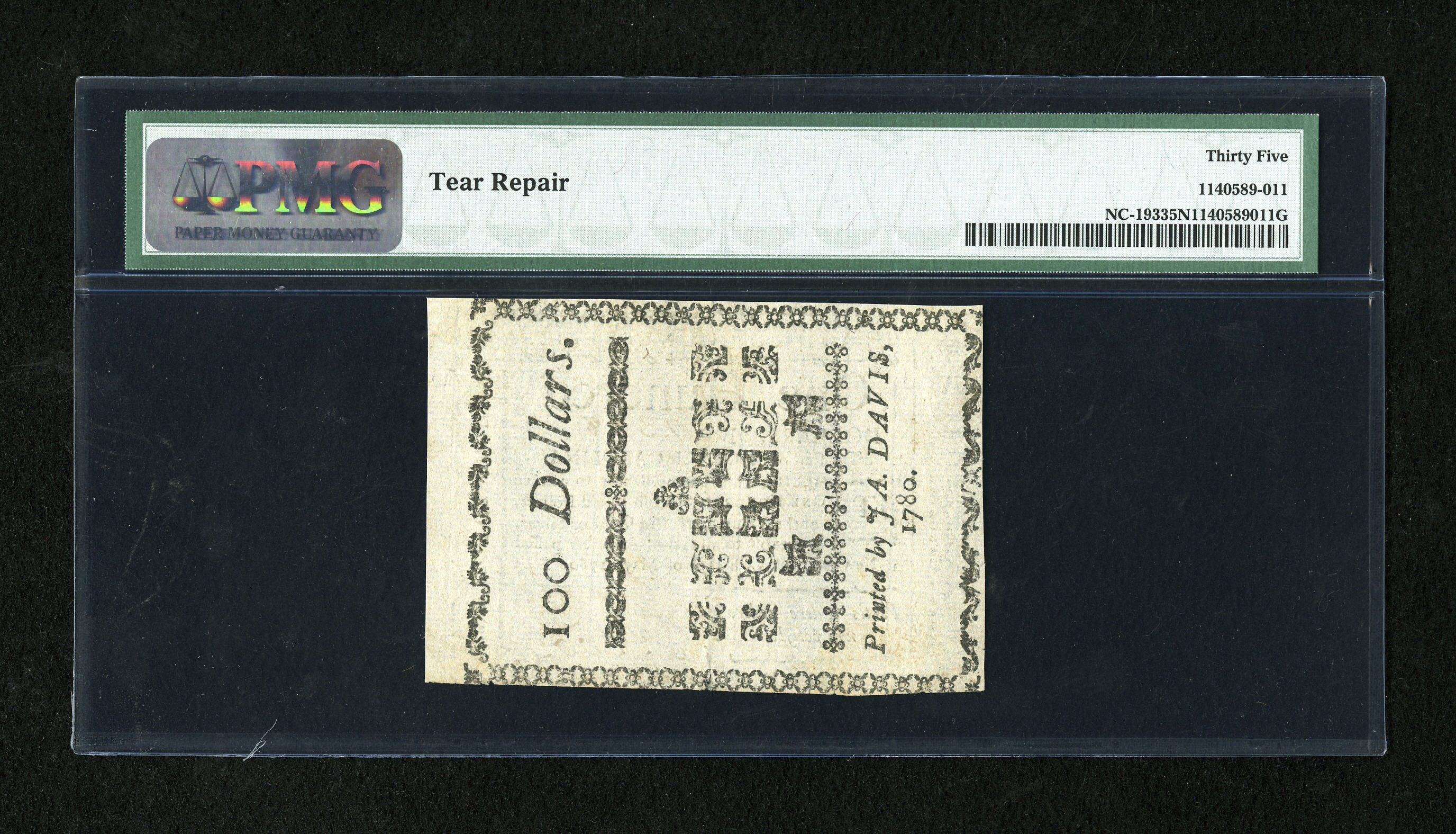 image for: North Carolina May 10, 1780 $100 PMG Choice Very Fine 35 Net....