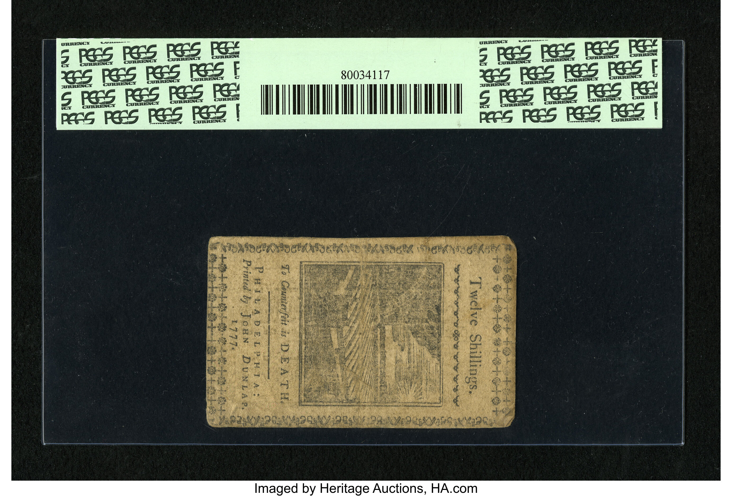 image for: Pennsylvania April 10, 1777 12s PCGS Very Fine 25....