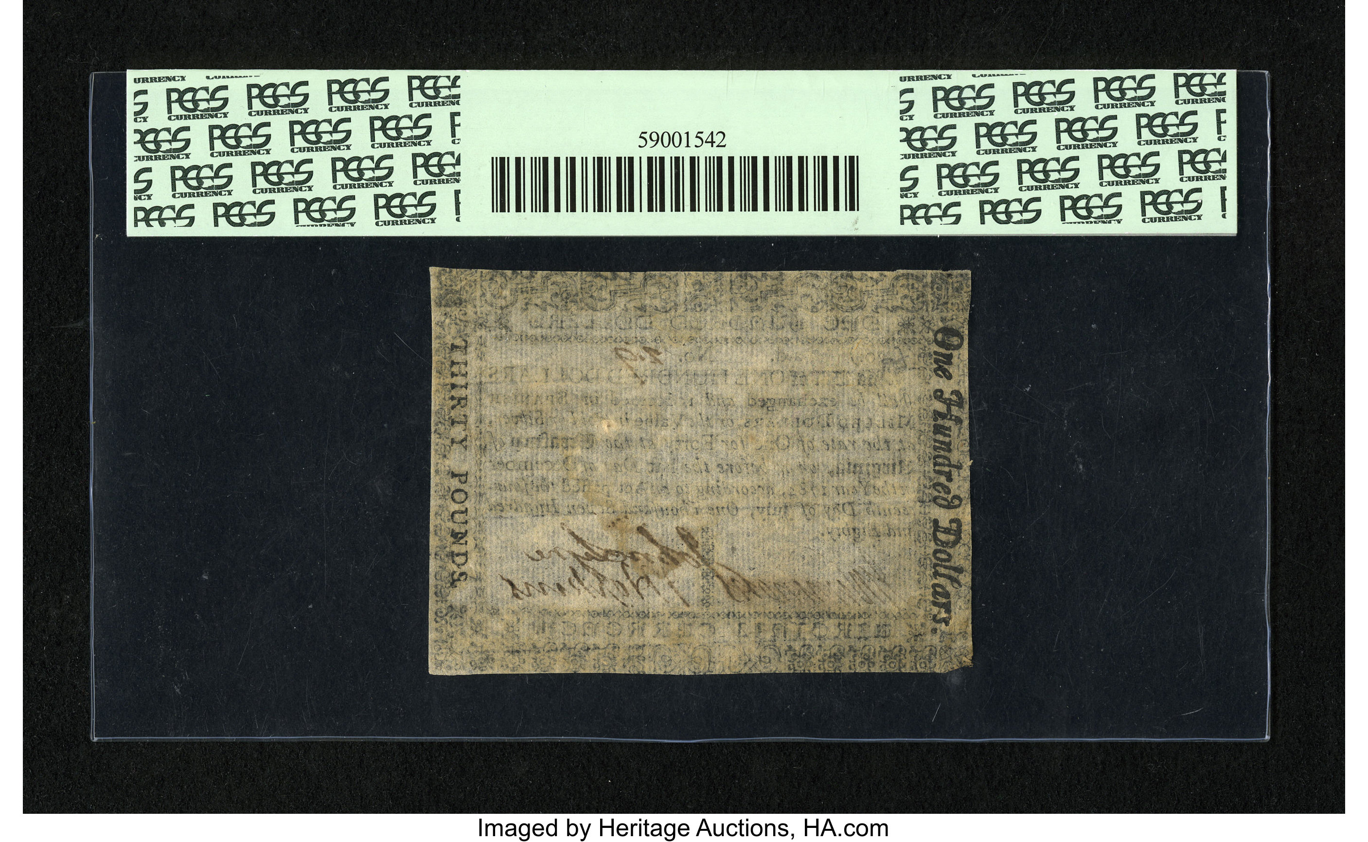 image for: Virginia July 14, 1780 $100 PCGS Extremely Fine 40....