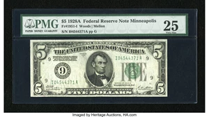 image for: Fr. 1951-I $5 1928A Federal Reserve Note. PMG Very Fine 25....