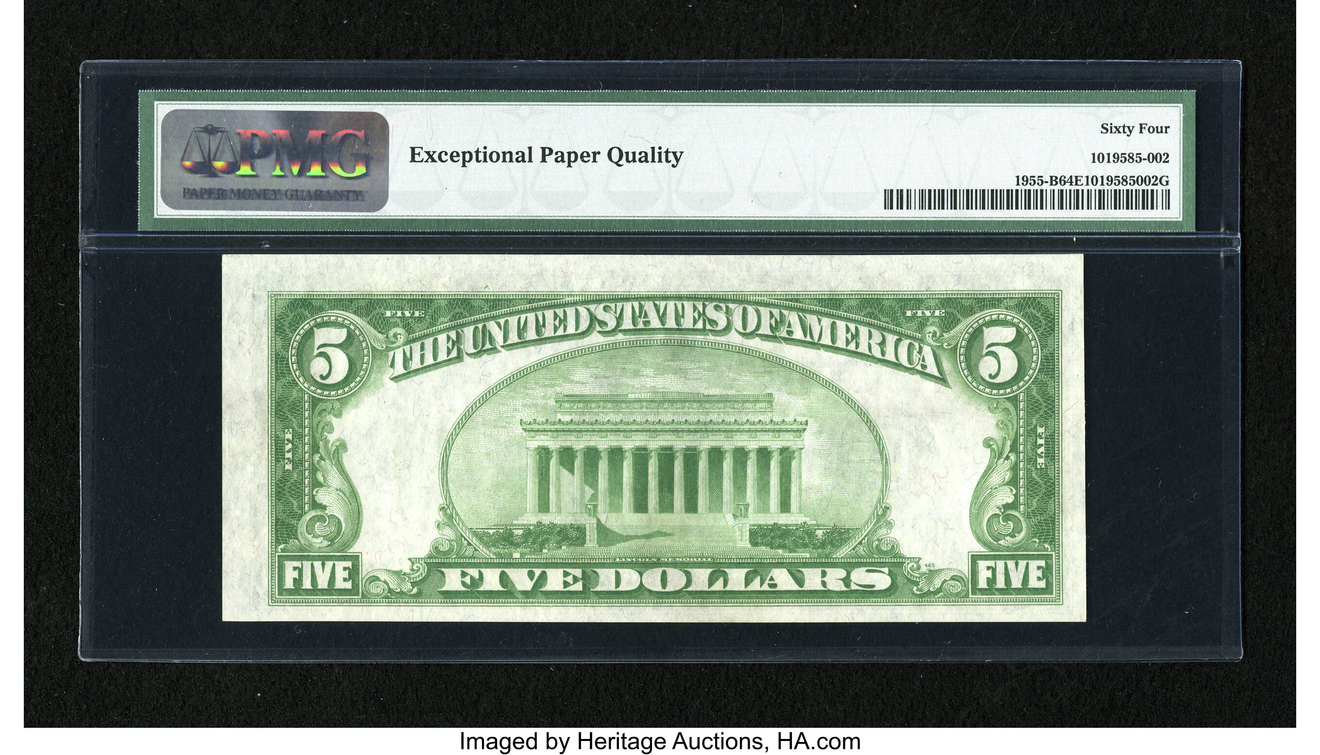 image for: Fr. 1955-B $5 1934 LGS Federal Reserve Note. PMG Choice Uncirculated 64 EPQ....
