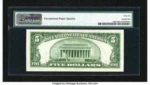 image for: Fr. 1960-B $5 1934D Federal Reserve Note. PMG Gem Uncirculated 66 EPQ....