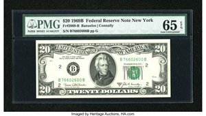 image for: Fr. 2069-B $20 1969B Federal Reserve Note. PMG Gem Uncirculated 65 EPQ....