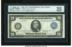 image for: Fr. 986 $20 1914 Federal Reserve Note PMG Very Fine 25....