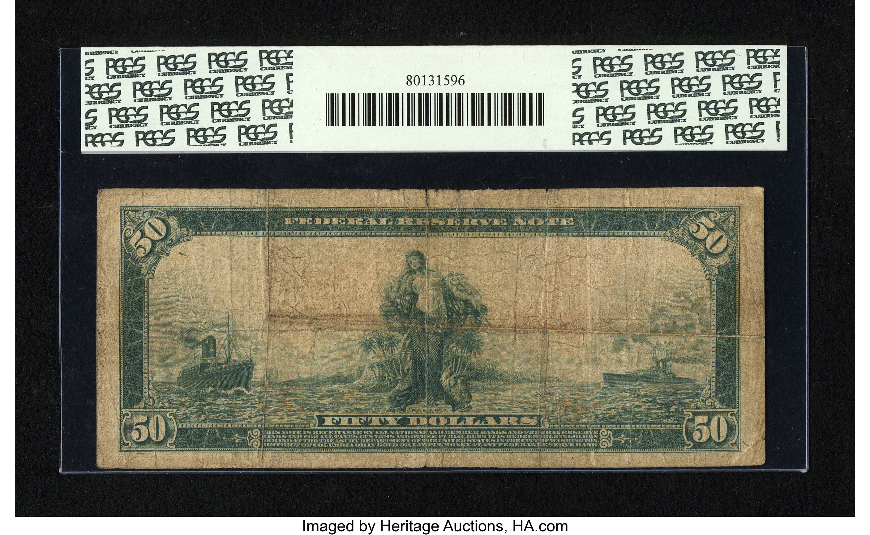 image for: Fr. 1042 $50 1914 Federal Reserve Note PCGS Apparent Very Good 10....