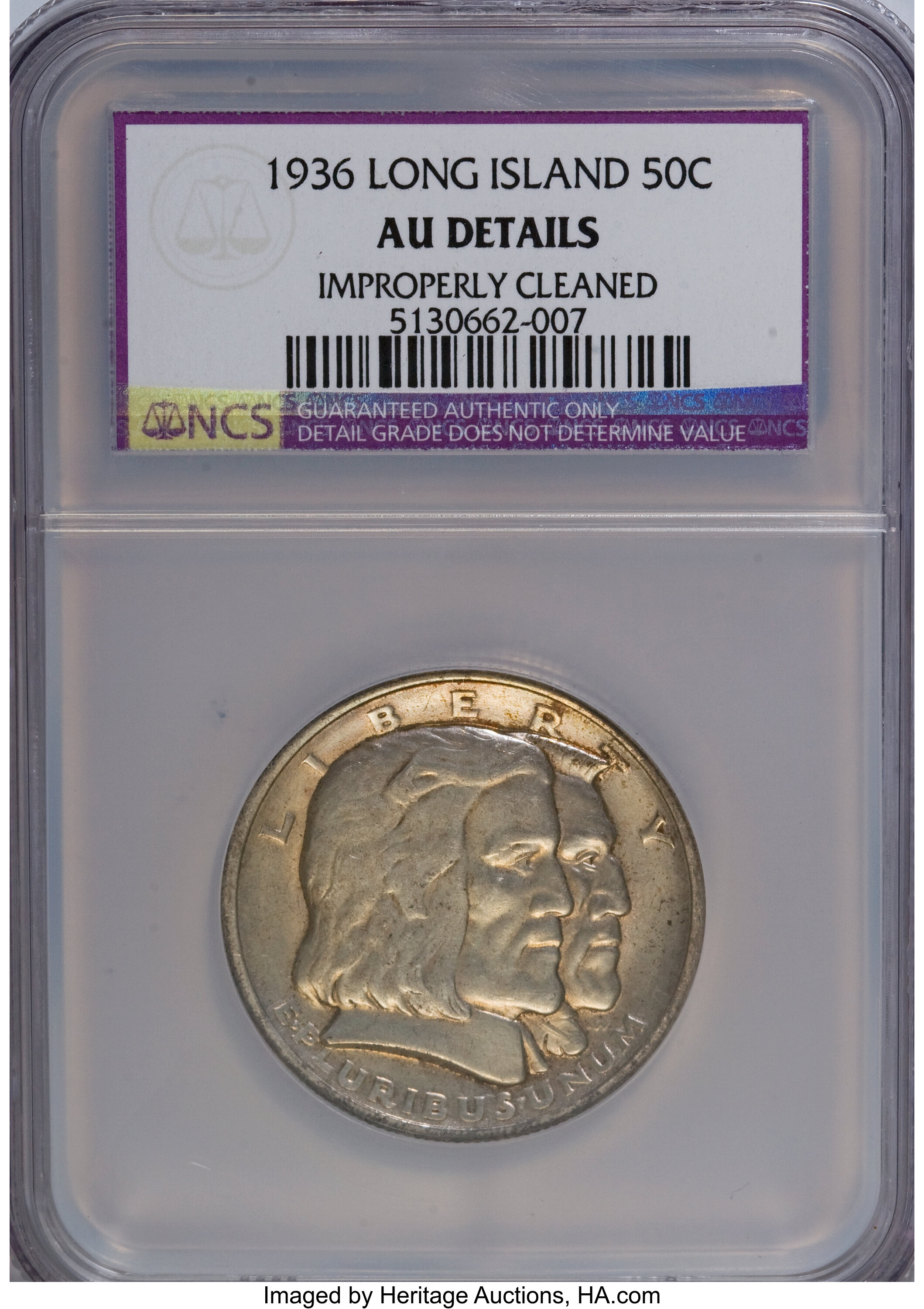 1936 50C Long Island--Improperly Cleaned--AU50 NCS. AU Details. NGC Census: (0/3694). PCGS Population (3/5272). Mintage: 81...