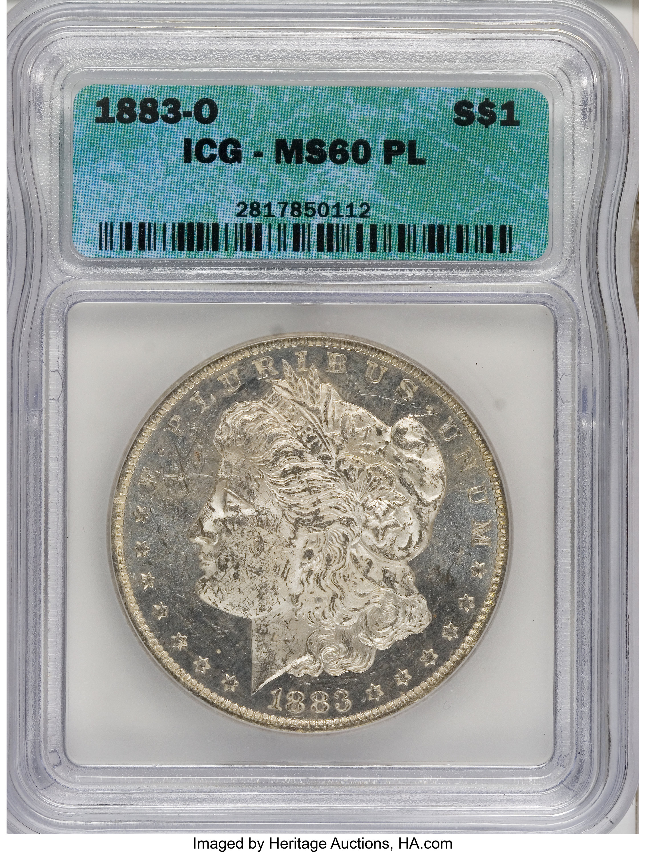 1883-O $1 MS60 Prooflike ICG. NGC Census: (4/1118). PCGS Population (51/1976). Numismedia Wsl. Price for NGC/PCGS coin in ...