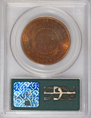 image for: 1880 $1 Goloid Metric Dollar, Judd-1652, Pollock-1852, R.6-7, PR66 Red and Brown PCGS. CAC....