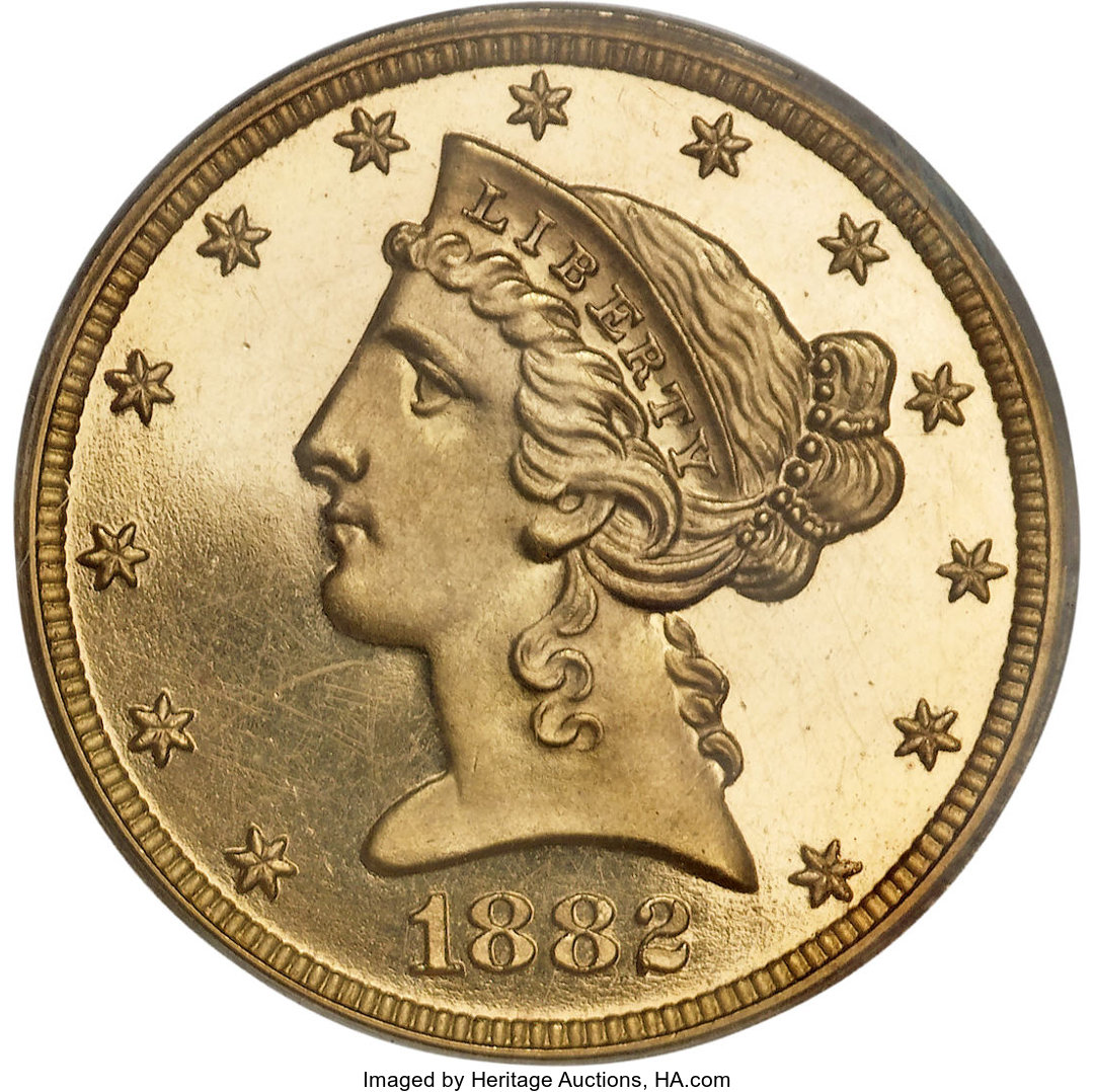 image for: 1882 $5 PR63 Deep Cameo PCGS....