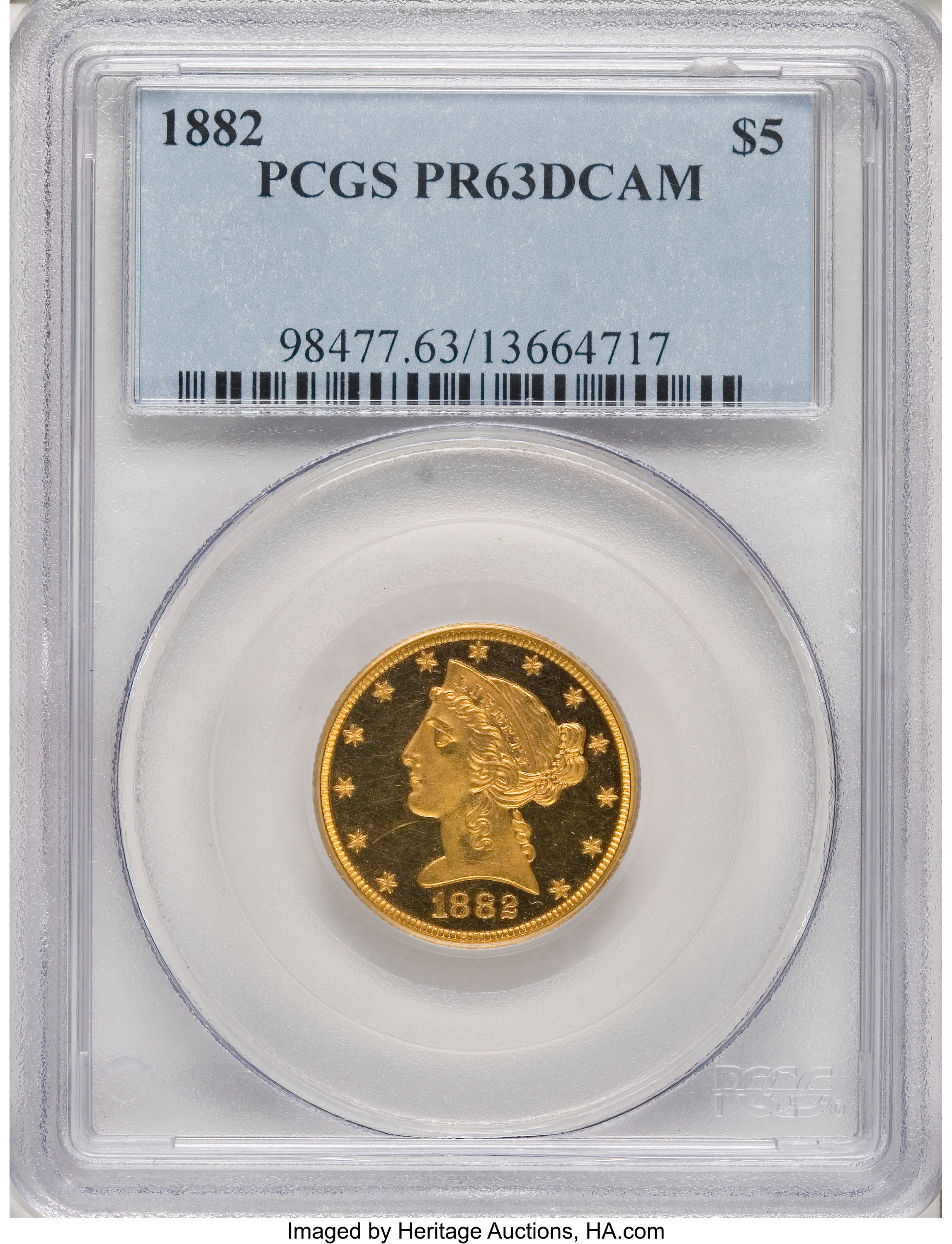 image for: 1882 $5 PR63 Deep Cameo PCGS....