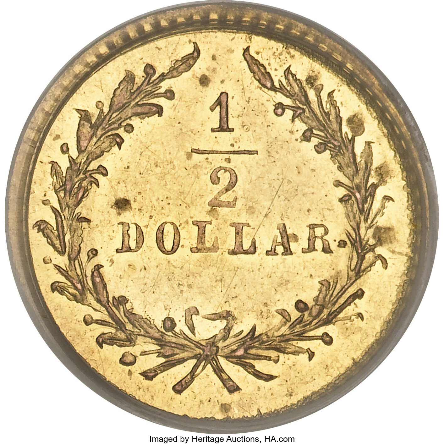 image for: 1852 50C Indian Round 50 Cents, BG-1075, R.7, MS62 PCGS....