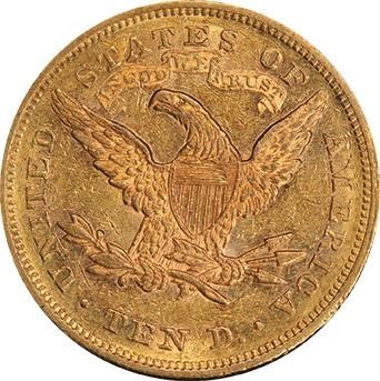 image for: $10 1867 PCGS AU58 CAC