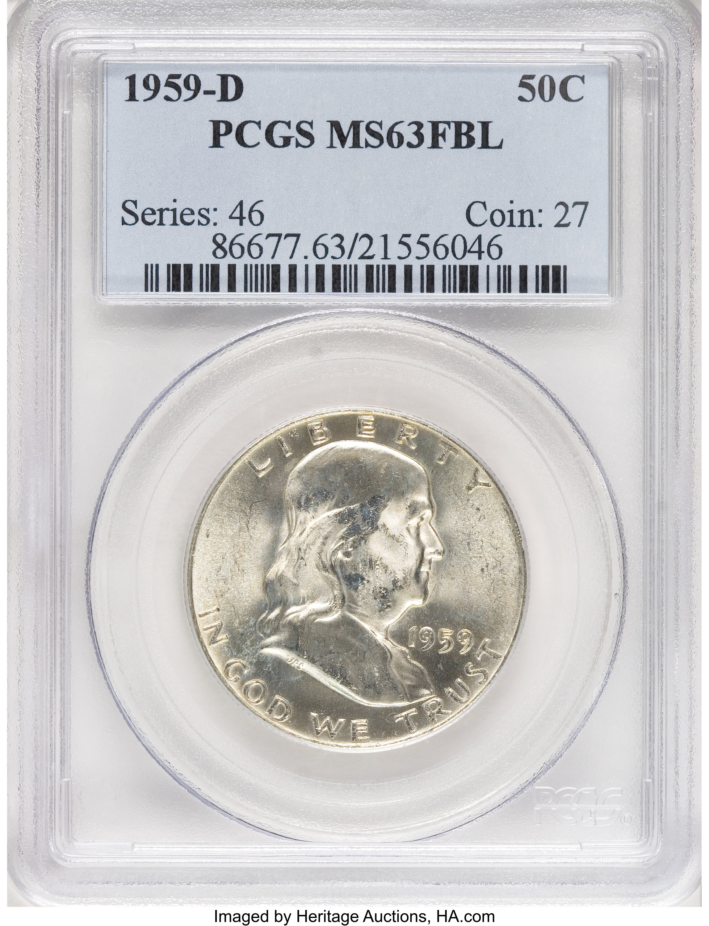 1959-D 50C MS63 Full Bell Lines PCGS. PCGS Population (107/4275). NGC Census: (34/832). Numismedia Wsl. Price for NGC/PCGS...