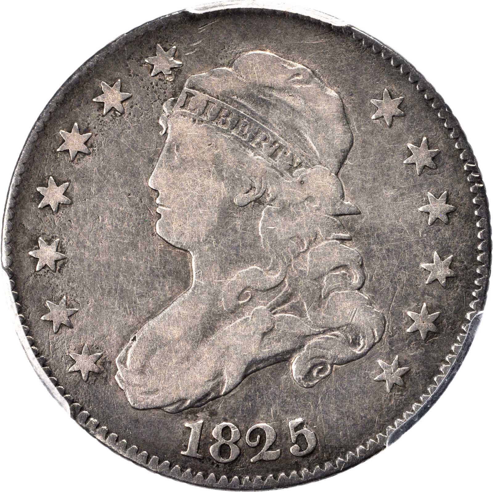 1825/4/(2) Capped Bust Quarter. B-2. Rarity-2. VF Details--Cleaning (PCGS).
