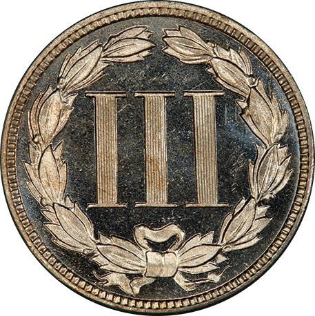 image for: 3CN 1885  PCGS  PR66 DCAM CAC