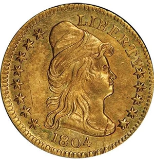 image for: $2.50 1804 BD-1. 13 STAR REVERSE. PCGS AU50