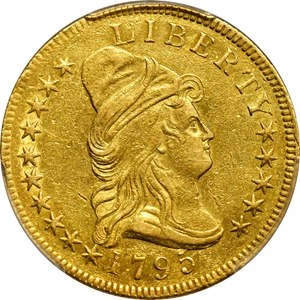 image for: 1795 Capped Bust Right Eagle. BD-3, Taraszka-3. Rarity-6. 9 Leaves. AU Details--Altered Surfaces (PCGS).