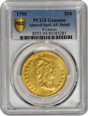 image for: 1795 Capped Bust Right Eagle. BD-3, Taraszka-3. Rarity-6. 9 Leaves. AU Details--Altered Surfaces (PCGS).