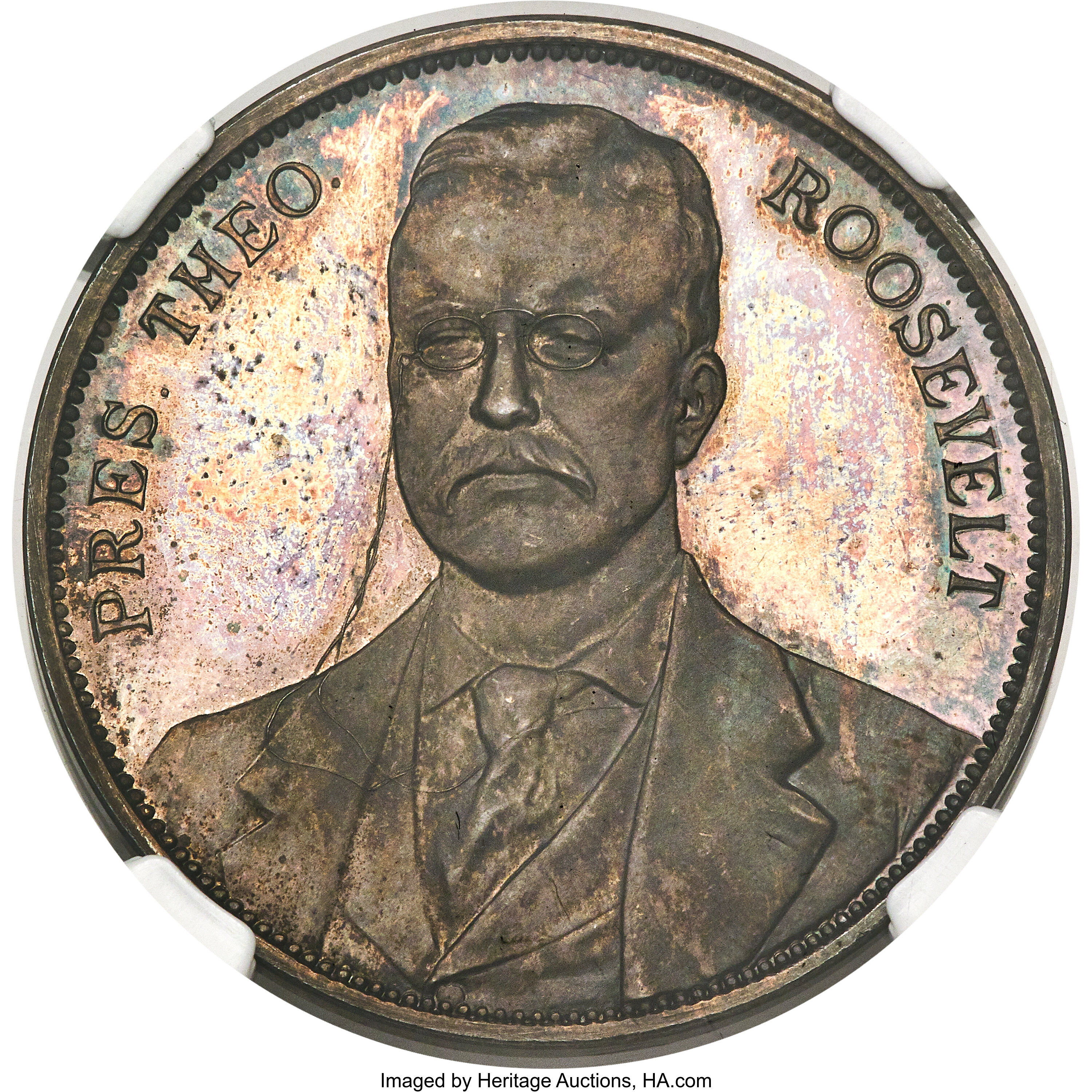 image for: 1904 Medal Louisiana Purchase Exposition, Roosevelt Dollar, Silver, PR65 NGC. Fuld-RO.1903.3A, HK-308, Hendershott-30-350, R....