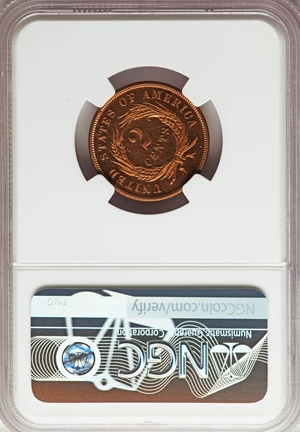 image for: 1869 2C PR64 Red Cameo NGC. NGC Census: (1/1). PCGS Population: (1/0). CDN: $2,000 Whsle. Bid for NGC/PCGS PR64. Mintage 60...