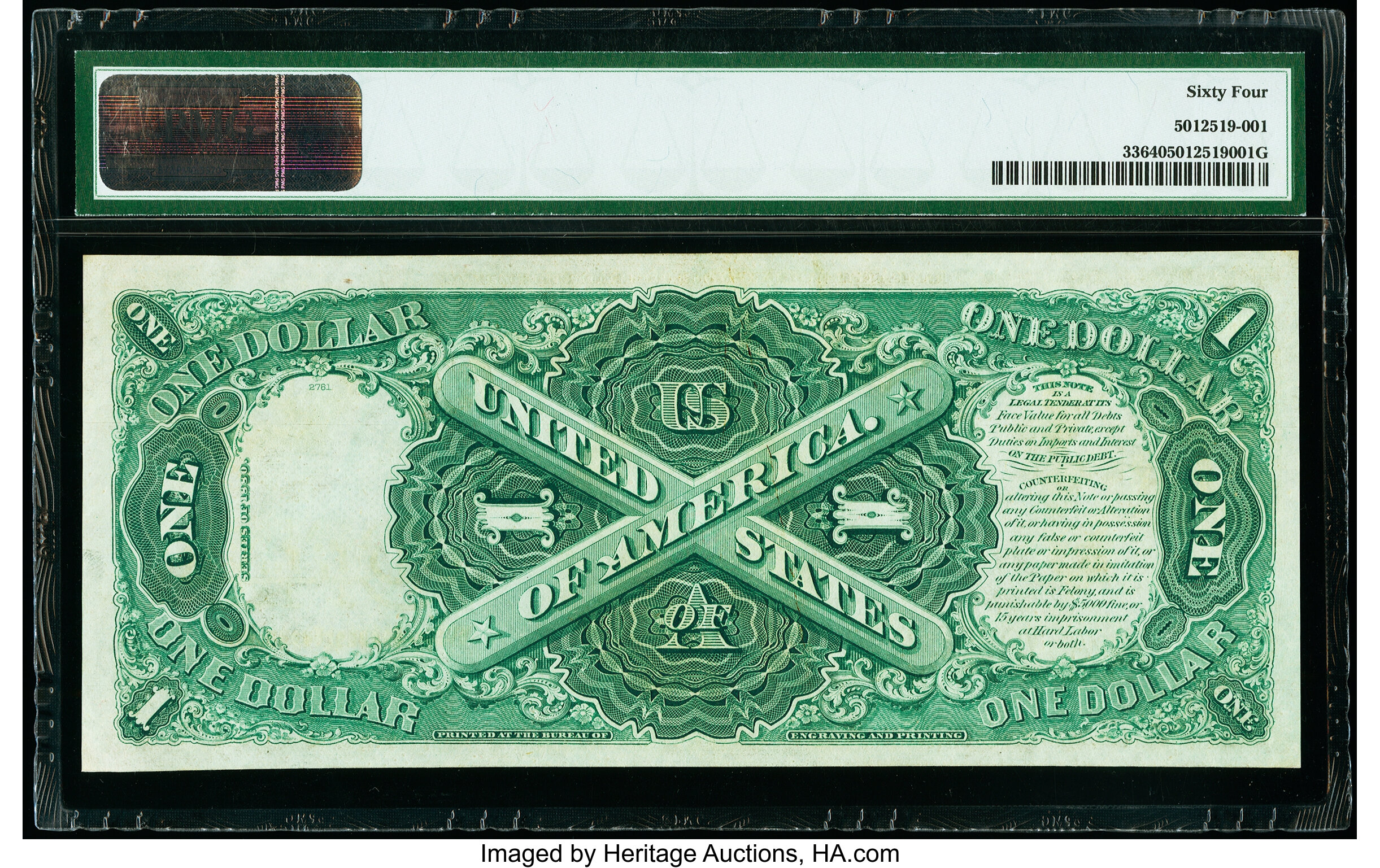 image for: Fr. 33 $1 1880 Legal Tender PMG Choice Uncirculated 64....