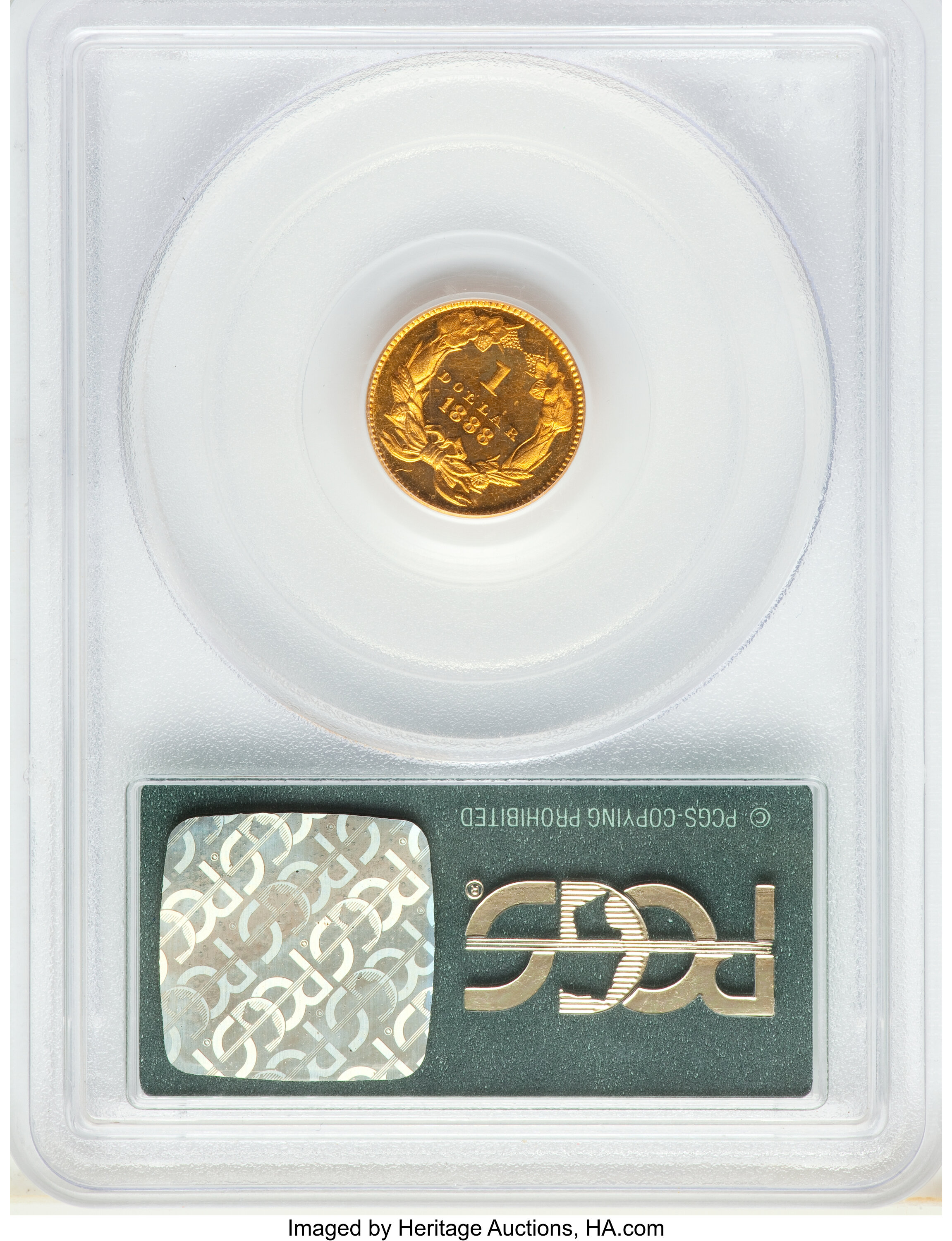 image for: 1888 G$1 PR63 PCGS. PCGS Population: (17/62). NGC Census: (4/9). CDN: $3,300 Whsle. Bid for NGC/PCGS PR63. Mintage 1,079. ...