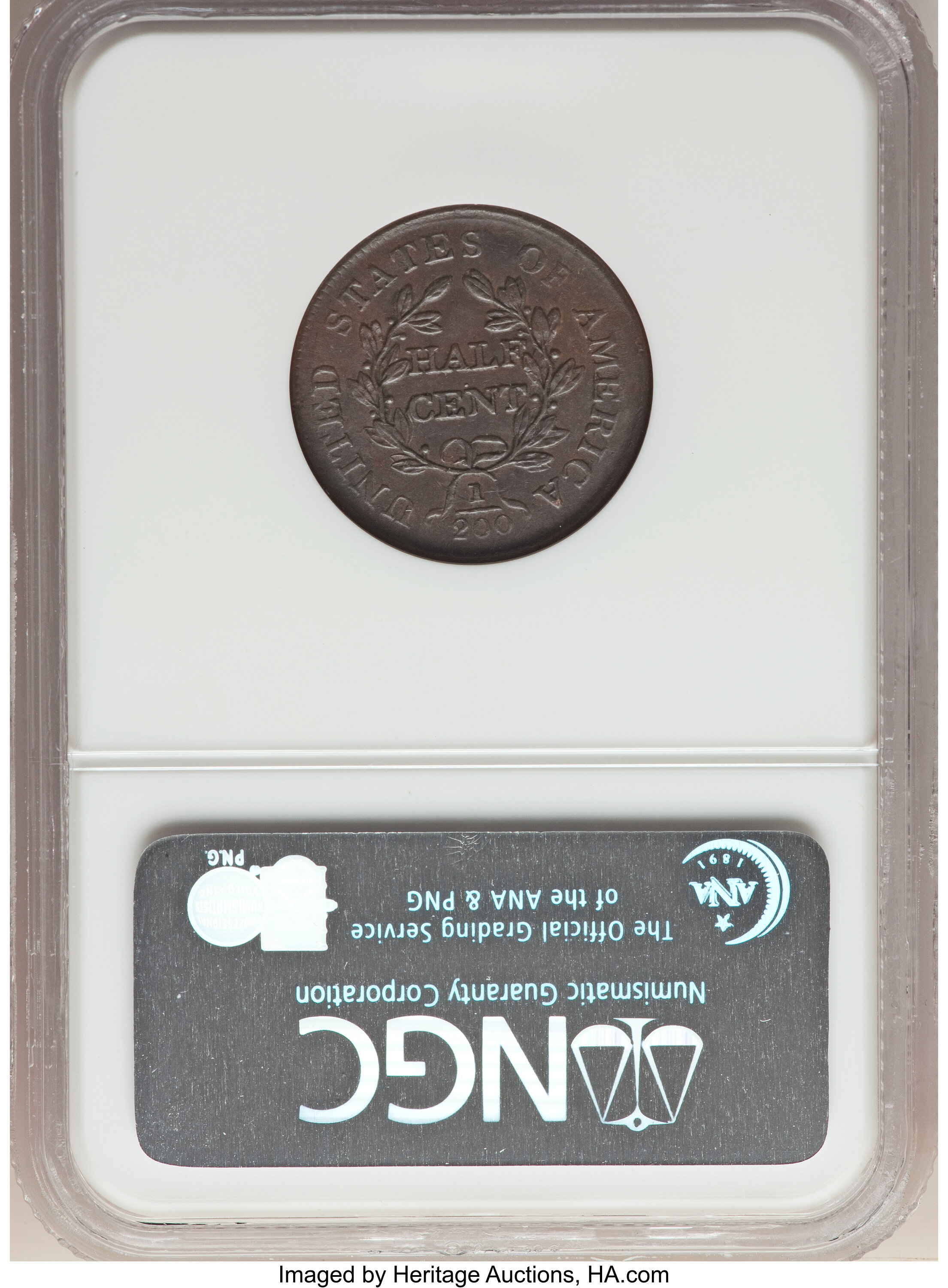 1806 1/2c Small 6, No Stems, C-1 MS BN MS61 BN thumbnail 2