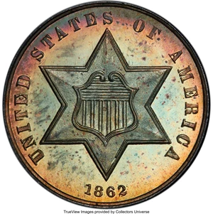 image for: 1862 3CS PR67 PCGS. CAC....