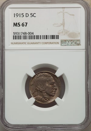 image for: 1915-D 5C MS67 NGC....