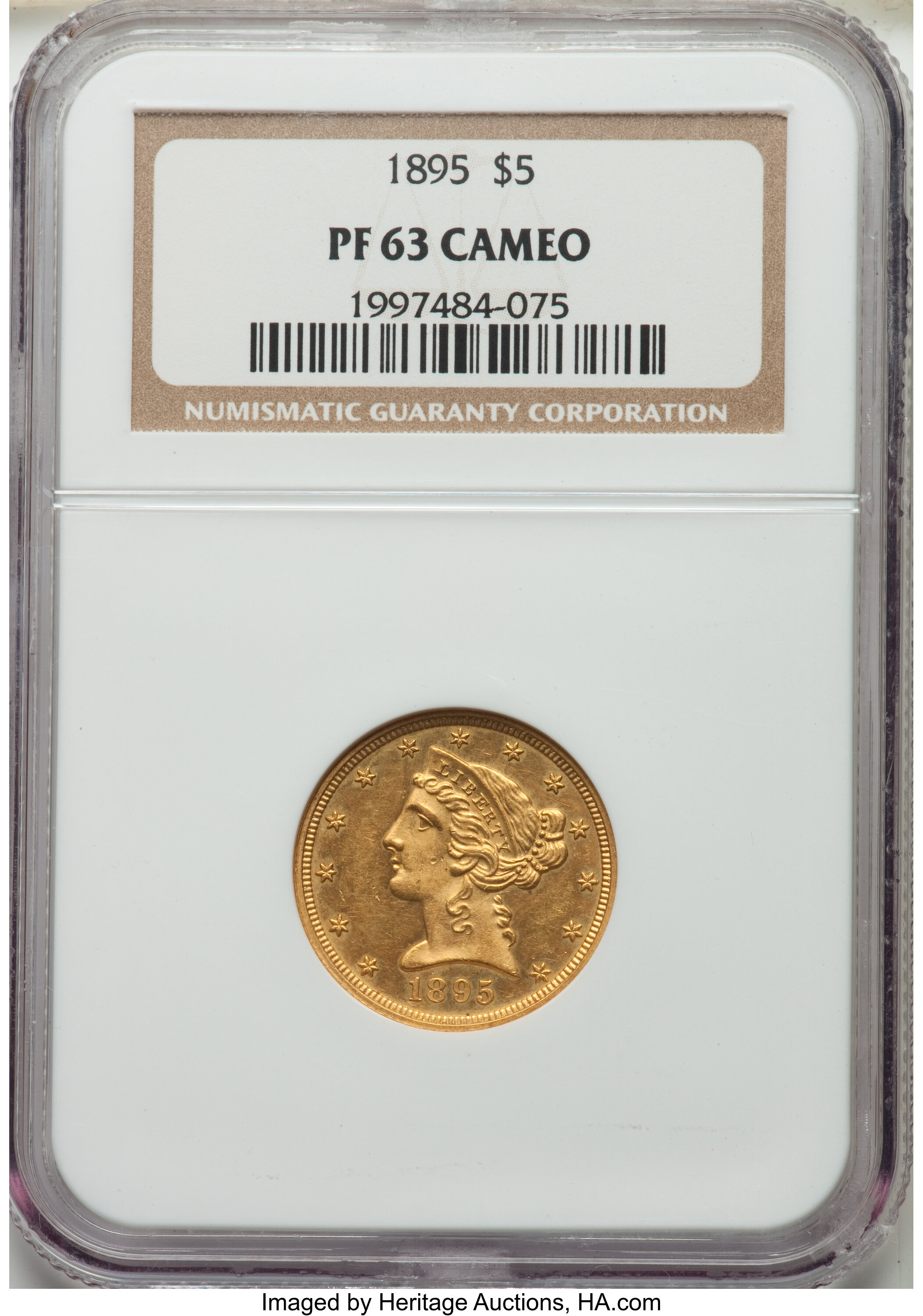 image for: 1895 $5 PR63 Cameo NGC. JD-1, R.5....