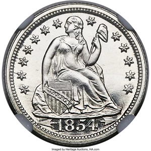 image for: 1854 10C Arrows PR65 Cameo NGC. F-111, R.7....