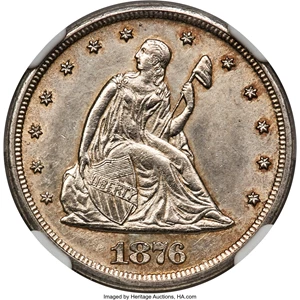 image for: 1876-CC 20C MS64 NGC. BF-NC-1, R.6....