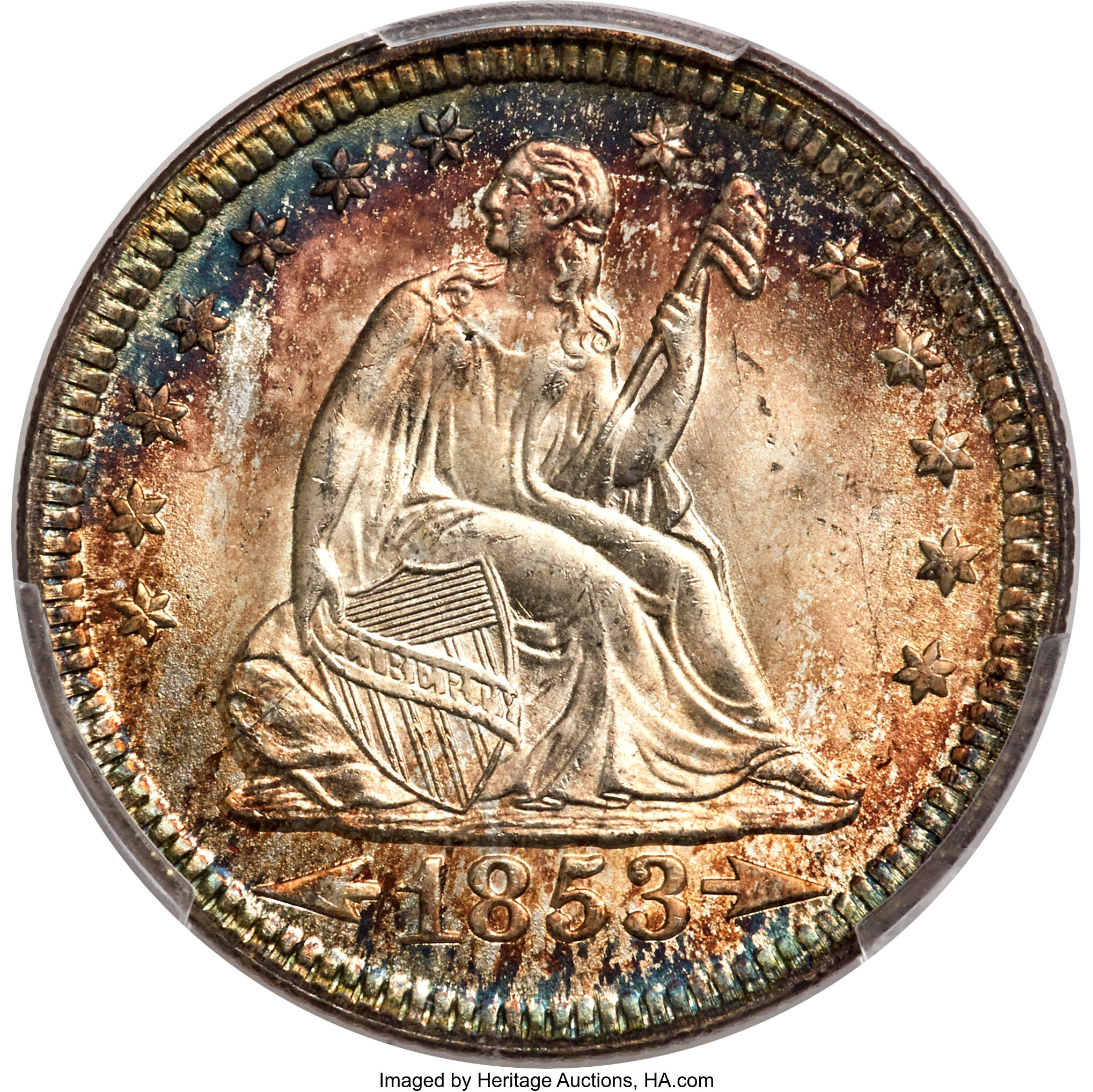 1853 Liberty Seated Quarter Arrows & Rays Coin Pricing Guide | The