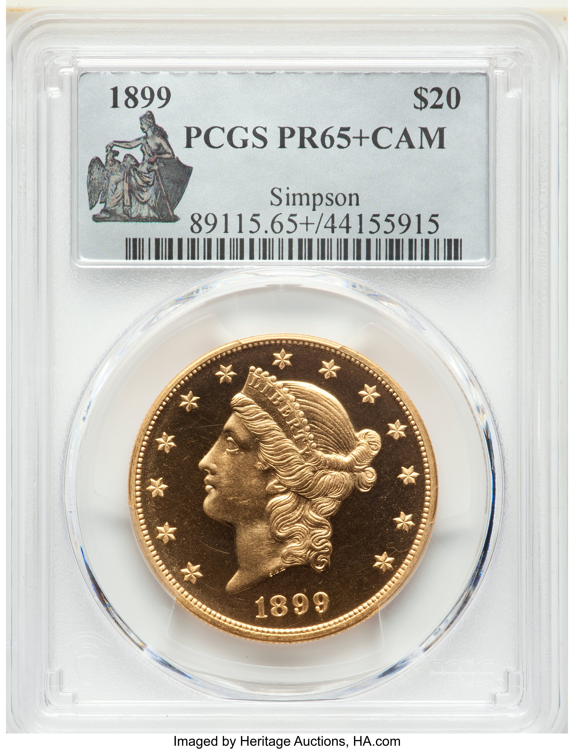 image for: 1899 $20 PR65+ Cameo PCGS. JD-1, R.5....