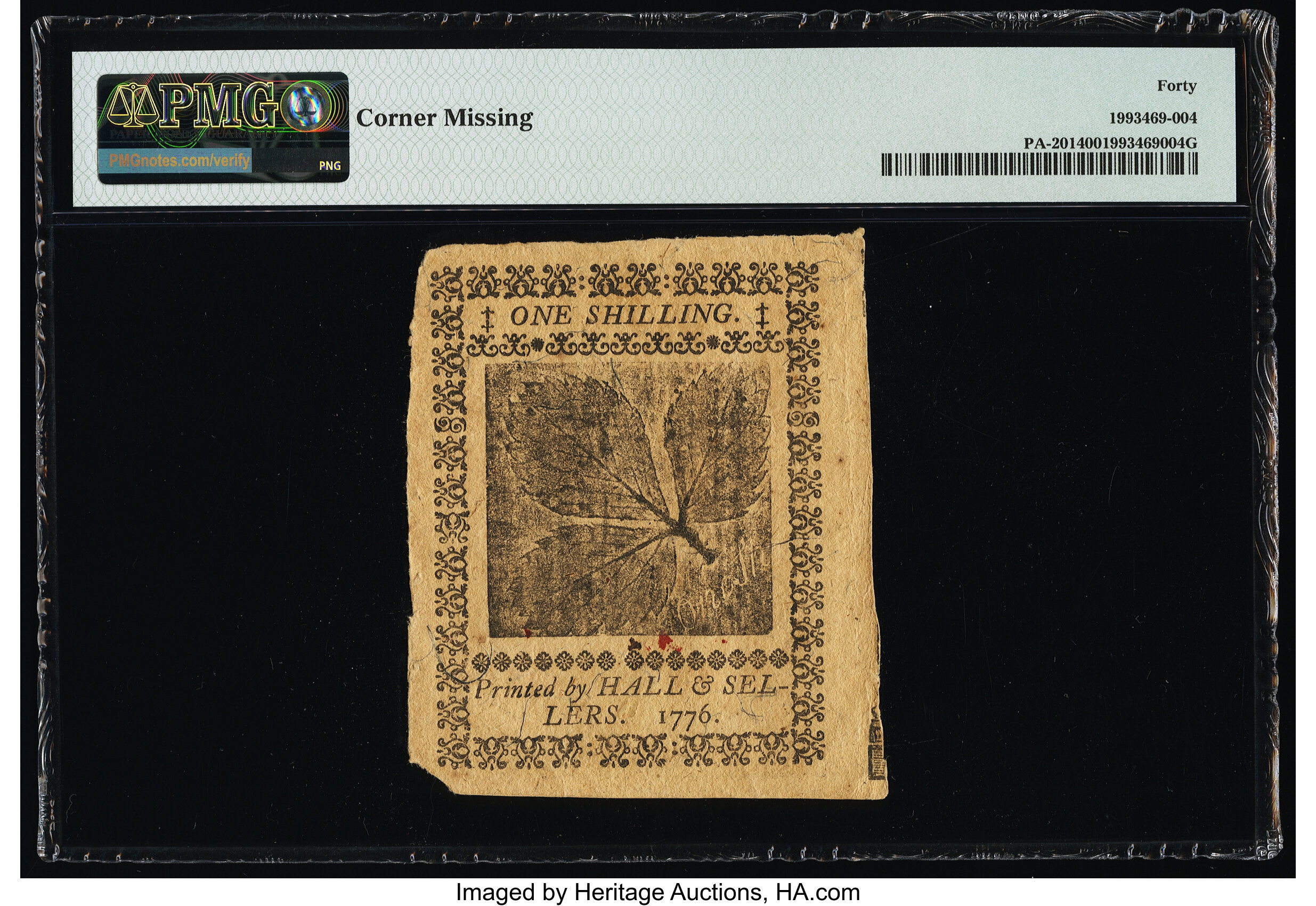 image for: Pennsylvania April 25, 1776 1s PMG Extremely Fine 40....