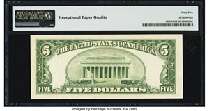 image for: Repeater Serial Number 43114311 Fr. 1965-L $5 1950D Federal Reserve Note. PMG Gem Uncirculated 65 EPQ....
