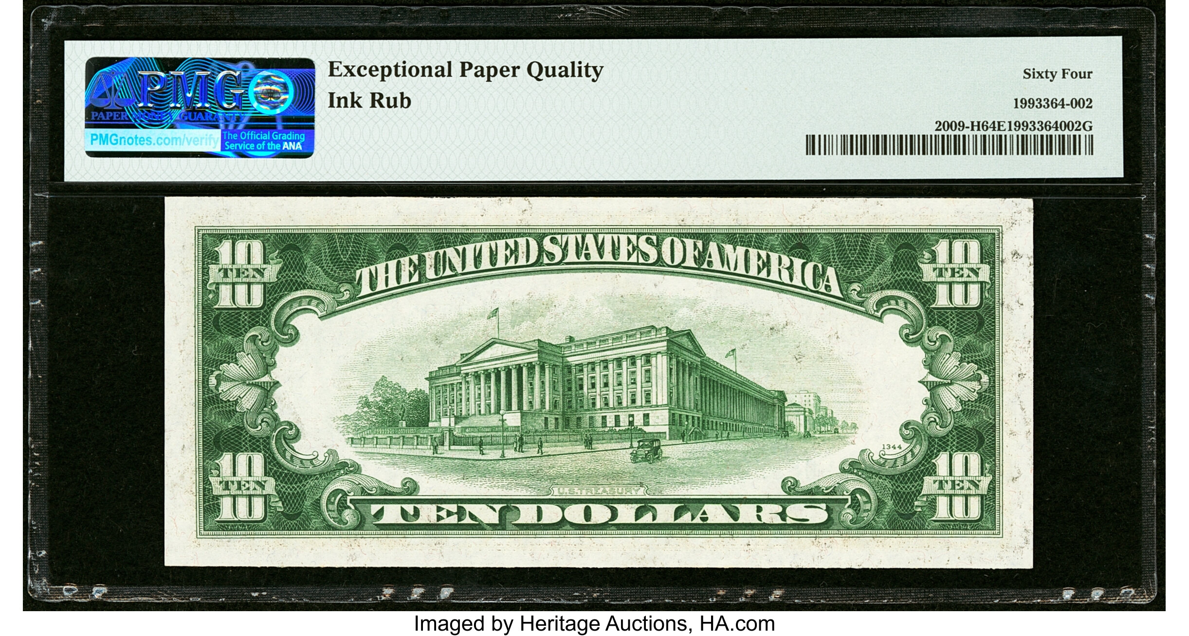 image for: Fr. 2009-H $10 1934D Federal Reserve Note. PMG Choice Uncirculated 64 EPQ....